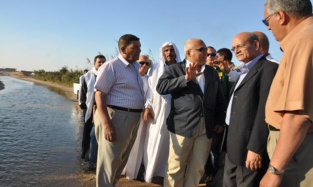 وزير الري ومحافظ الجيزة يتفقدان بركة مياه شركة الحديد والصلب بالصف