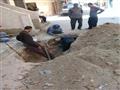 اصلاح هبوط ارضي بشارع المدارس في سمالوط بالمنيا
