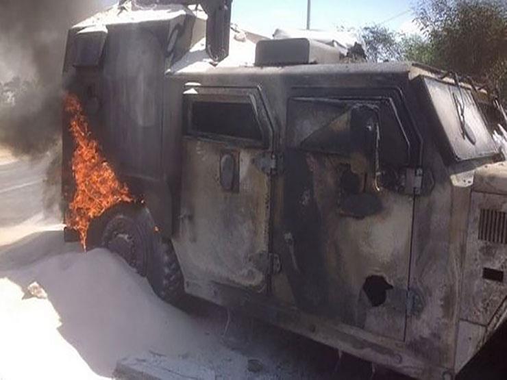 مصدر: استشهاد ضابط و4 مجندين في هجوم على مدرعتين بالعريش مصدر: استشهاد ضابط و4 مجندين في هجوم على مدرعتين بالعريش