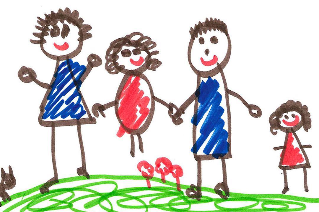 رسم الطفل للعائلة