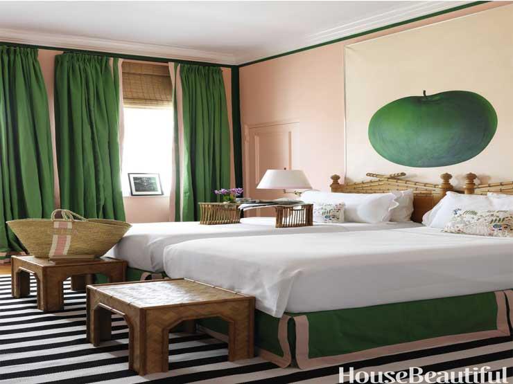 غرف النوم باللون الأخضر