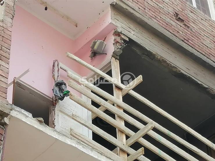 آثار انفجار ماسورة غاز داخل شقة سكنية بحلوان