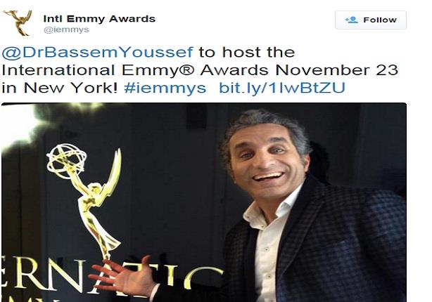 اختيار باسم يوسف لتقديم حفل جوائز إيمي الدولية