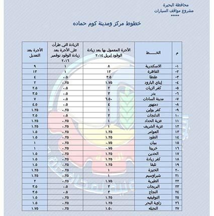 التعريفة الجديدة لسيارات الأجرة في البحيرة (3)