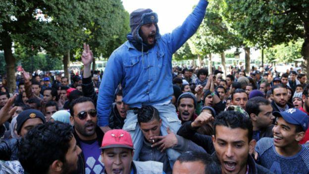 مظاهرة للعاطلين عن العمل في تونس