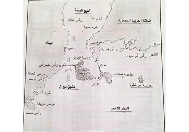خريطة-أخرى-توضح-المسافة-بين-الجزيرتين-ومصر-والسعودية