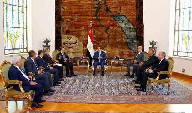 لقاءه رئيس الوزراء اليمني. السيسي
