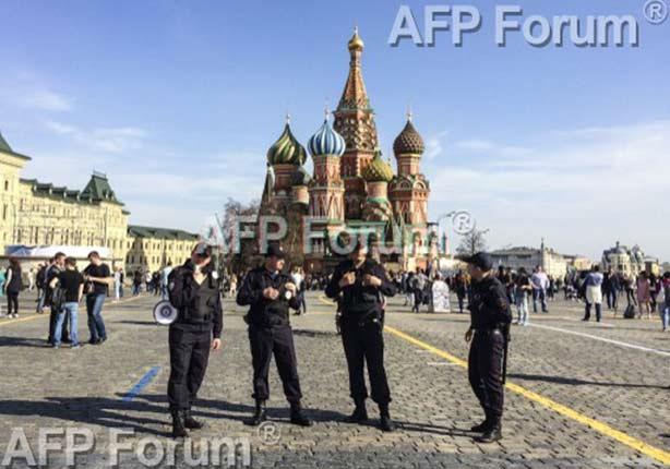 انتشار مكثف لقوات الأمن الروسية فى الساحة الحمراء اليوم السبت(أ ف)