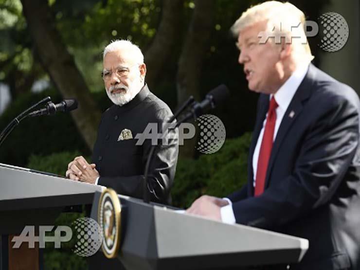 ترامب ورئيس الوزراء الهندي اليوم (أ ف ب)