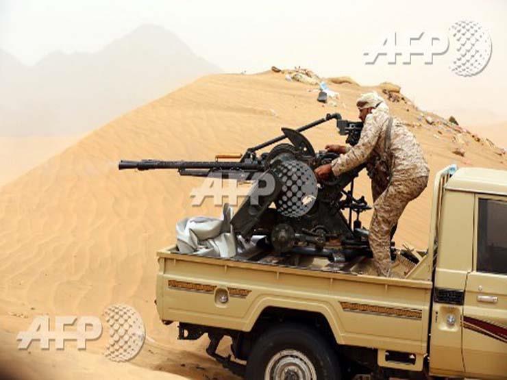 معارك الجيش الوطني اليمني الموالي للحكومة الشرعية في مأرب اليوم (أ ف ب)