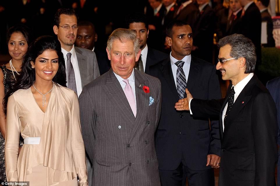 الأميرة أميرة برفقة الأمير وليد و الأمير تشارلز في لندن عام 2011