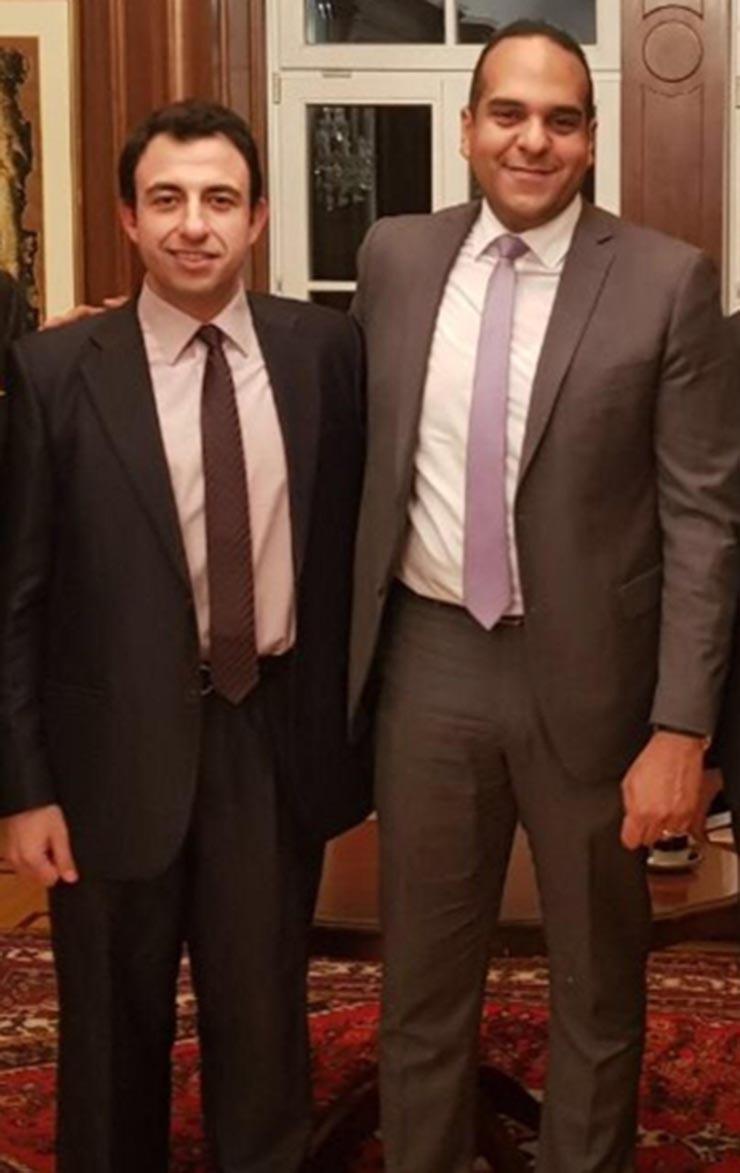 حسين فهمي مع السفير المصري في فيينا