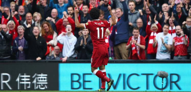 محمد صلاح يحتفل بالهدف