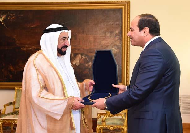 السيسي يستقبل حاكم الشارقة الشيخ سلطان القاسمي السيسي يستقبل حاكم الشارقة الشيخ سلطان القاسمي