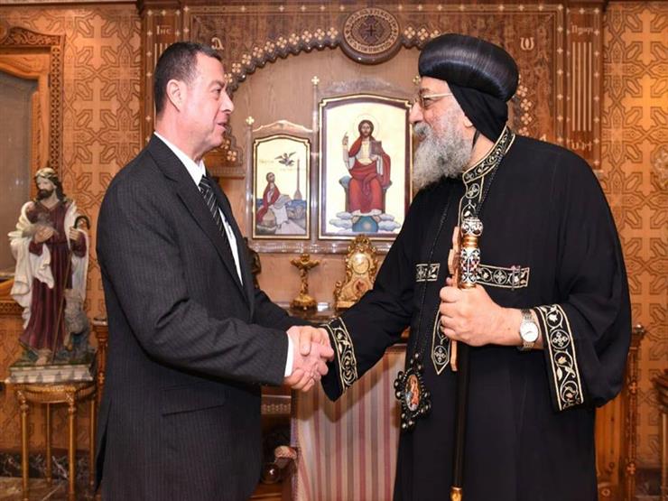 الباب تواضروس يستقبل السفير الفلسطيني بالقاهرة الباب تواضروس يستقبل السفير الفلسطيني بالقاهرة