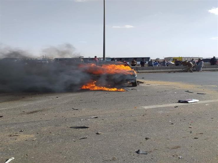 صور مصرع شخصين في حادث تصادم بالعاشر من رمضان مصراوى